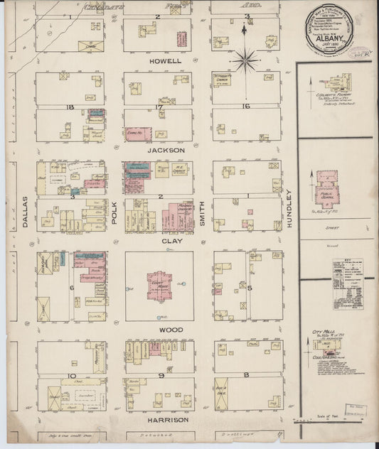Sanborn Fire Insurance Map from Albany, Gentry County, Missouri. (1886) – Historic Sanborn Fire Insurance Map Print