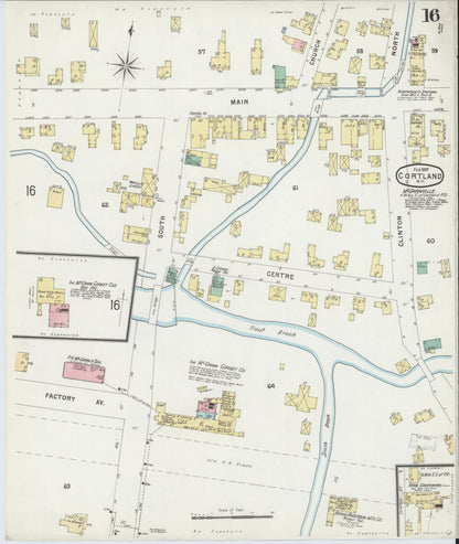Sanborn Fire Insurance Map from Cortland, Cortland County, New York (1897), Sheet #0016 - Historic Sanborn Fire Insurance Map Print, vintage old map wall art, antique decor, genealogy gift, New York New York map