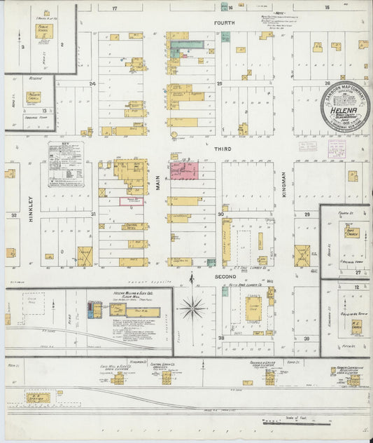Sanborn Fire Insurance Map from Helena, Alfalfa County, Oklahoma (1905), Sheet #0001 - Historic Sanborn Fire Insurance Map Print, vintage old map wall art, antique decor, genealogy gift, Oklahoma Oklahoma map