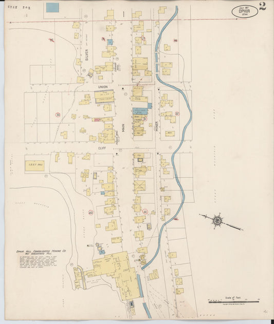 Sanborn Fire Insurance Map from Ophir, Tooele County, Utah (1922), Sheet #0002 - Historic Sanborn Fire Insurance Map Print, vintage old map wall art, antique decor, genealogy gift, Utah Utah map