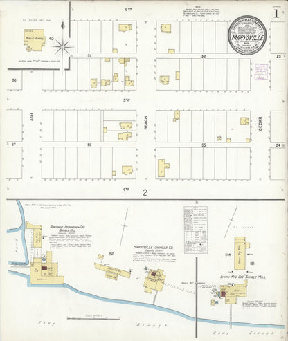 Sanborn Fire Insurance Map from Marysville, Snohomish County, Washington (1902), Sheet #0001 - Complete Map Set gallery image, historic Sanborn map, vintage wall art, Washington Washington