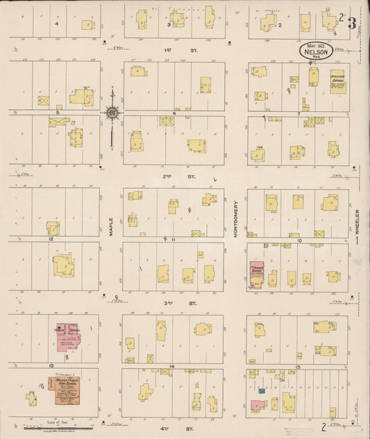 Sanborn Fire Insurance Map from Nelson, Nuckolls County, Nebraska (1922), Sheet #0003 - Historic Sanborn Fire Insurance Map Print, vintage old map wall art, antique decor, genealogy gift, Nebraska Nebraska map
