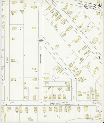 Sanborn Fire Insurance Map from Ballston Spa, Saratoga County, New York (1911), Sheet #0004 - Complete Map Set gallery image, historic Sanborn map, vintage wall art, New York New York