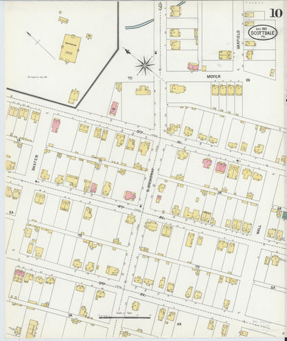 Sanborn Fire Insurance Map from Scottdale, Westmoreland County, Pennsylvania (1903), Sheet #0010 - Complete Map Set gallery image, historic Sanborn map, vintage wall art, Pennsylvania Pennsylvania