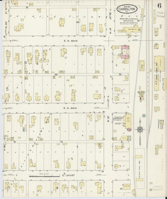 Sanborn Fire Insurance Map from Carrollton, Greene County, Illinois (1914), Sheet #0006 - Historic Sanborn Fire Insurance Map Print, vintage old map wall art, antique decor, genealogy gift, Illinois Illinois map