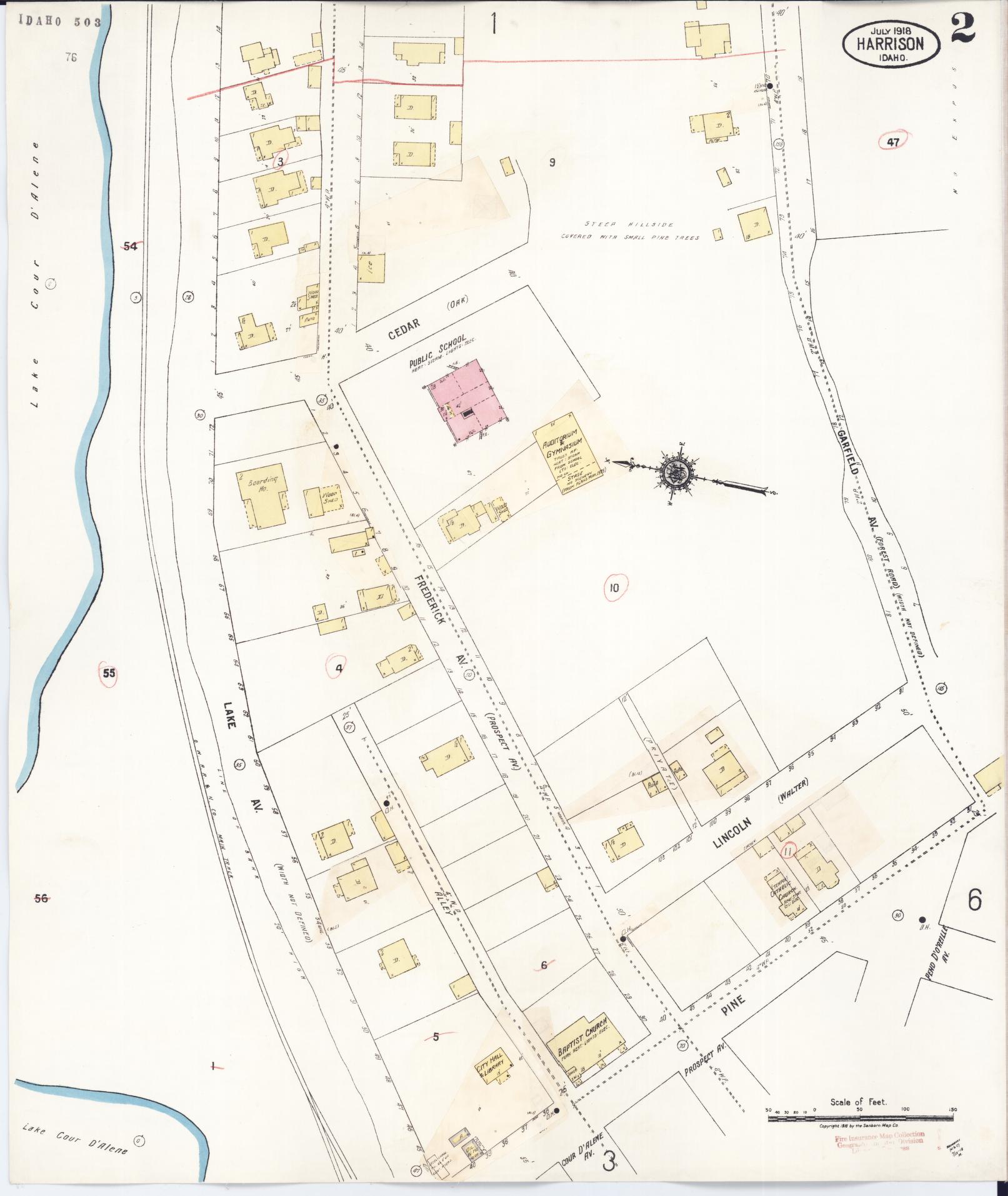 Sanborn Fire Insurance Map from Harrison, Kootenai County, Idaho (1923), Sheet #0002 - Historic Sanborn Fire Insurance Map Print, vintage old map wall art, antique decor, genealogy gift, Idaho Idaho map