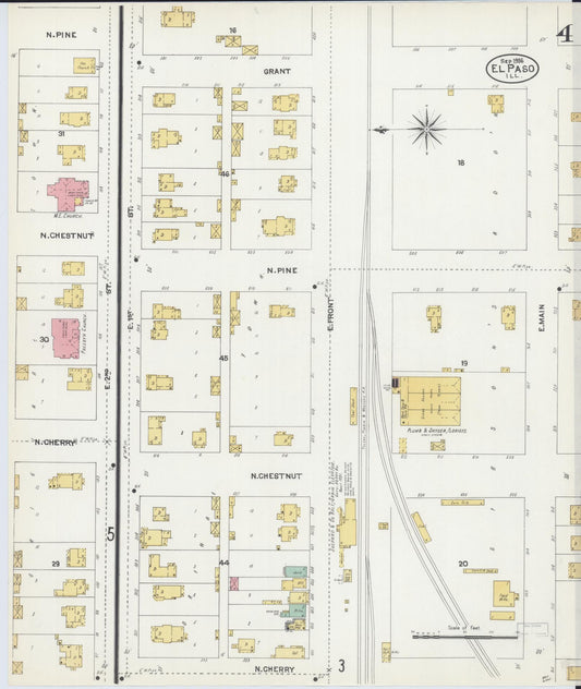 Sanborn Fire Insurance Map from El Paso, Woodford County, Illinois (1906), Sheet #0004 - Historic Sanborn Fire Insurance Map Print, vintage old map wall art, antique decor, genealogy gift, Illinois Illinois map