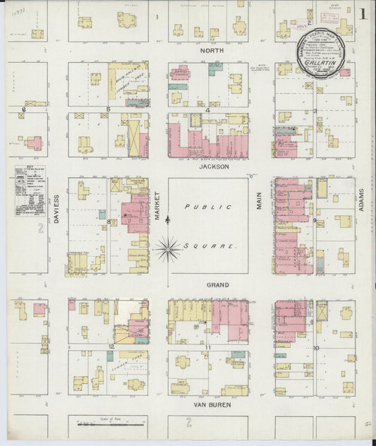 Sanborn Fire Insurance Map from Gallatin, Daviess County, Missouri. (1893) – Historic Sanborn Fire Insurance Map Print
