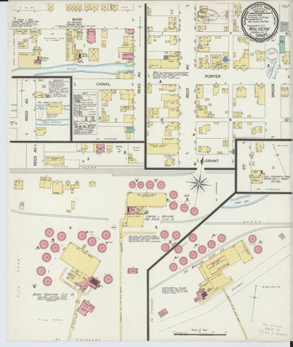 Sanborn Fire Insurance Map from Malvern, Carroll County, Ohio (1899), Sheet #0001 - Historic Sanborn Fire Insurance Map Print, vintage old map wall art, antique decor, genealogy gift, Ohio Ohio map