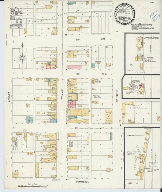 Sanborn Fire Insurance Map from Plankinton, Aurora County, South Dakota (1899), Sheet #0001 - Historic Sanborn Fire Insurance Map Print, vintage old map wall art, antique decor, genealogy gift, South Dakota South Dakota map