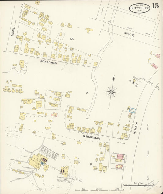 Sanborn Fire Insurance Map from Butte, Silver Bow County, Montana (1890), Sheet #0015 - Historic Sanborn Fire Insurance Map Print, vintage old map wall art, antique decor, genealogy gift, Montana Montana map