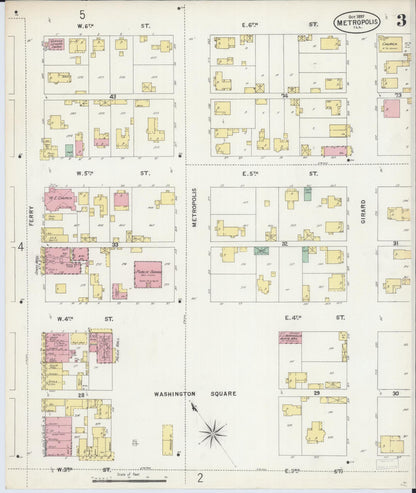 Sanborn Fire Insurance Map from Metropolis, Massac County, Illinois (1897), Sheet #0003 - Complete Map Set gallery image, historic Sanborn map, vintage wall art, Illinois Illinois