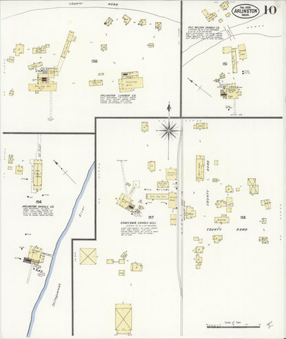 Sanborn Fire Insurance Map from Arlington, Snohomish County, Washington (1909), Sheet #0010 - Complete Map Set gallery image, historic Sanborn map, vintage wall art, Washington Washington