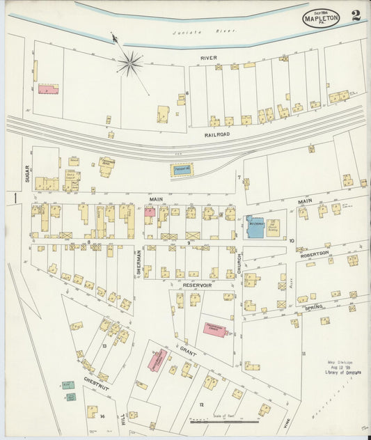 Sanborn Fire Insurance Map from Mapleton, Huntingdon County, Pennsylvania (1904), Sheet #0002 - Historic Sanborn Fire Insurance Map Print, vintage old map wall art, antique decor, genealogy gift, Pennsylvania Pennsylvania map