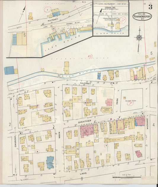 Sanborn Fire Insurance Map from Hammondsport, Steuben County, New York (1942), Sheet #0003 - Historic Sanborn Fire Insurance Map Print, vintage old map wall art, antique decor, genealogy gift, New York New York map