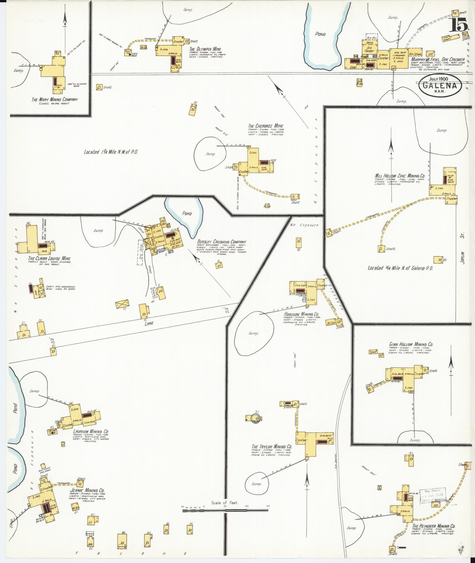 Sanborn Fire Insurance Map from Galena, Cherokee County, Kansas (1900), Sheet #0015 - Complete Map Set gallery image, historic Sanborn map, vintage wall art, Kansas Kansas