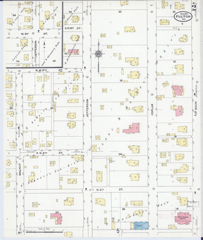 Sanborn Fire Insurance Map from Fulton, Callaway County, Missouri (1910), Sheet #0002 - Historic Sanborn Fire Insurance Map Print, vintage old map wall art, antique decor, genealogy gift, Missouri Missouri map