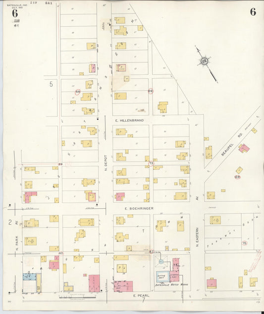 Sanborn Fire Insurance Map from Batesville, Ripley County, Indiana (1948), Sheet #0006 - Historic Sanborn Fire Insurance Map Print, vintage old map wall art, antique decor, genealogy gift, Indiana Indiana map