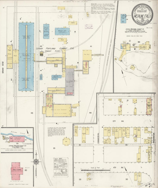 Sanborn Fire Insurance Map from Metaline Falls, Pend Oreille County, Washington (1915), Sheet #0001 - Historic Sanborn Fire Insurance Map Print, vintage old map wall art, antique decor, genealogy gift, Washington Washington map