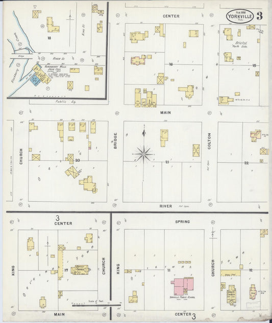Sanborn Fire Insurance Map from Yorkville, Kendall County, Illinois (1898), Sheet #0003 - Historic Sanborn Fire Insurance Map Print, vintage old map wall art, antique decor, genealogy gift, Illinois Illinois map