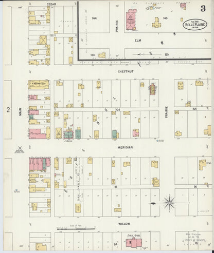 Sanborn Fire Insurance Map from Belle Plaine, Scott County, Minnesota (1900), Sheet #0003 - Historic Sanborn Fire Insurance Map Print, vintage old map wall art, antique decor, genealogy gift, Minnesota Minnesota map