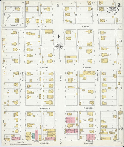 Sanborn Fire Insurance Map from Herrin, Williamson County, Illinois (1905), Sheet #0003 - Complete Map Set gallery image, historic Sanborn map, vintage wall art, Illinois Illinois