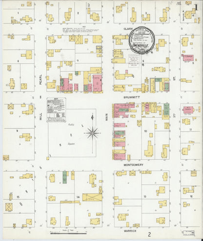 Sanborn Fire Insurance Map from Owensville, Gibson County, Indiana (1900), Sheet #0001 - Historic Sanborn Fire Insurance Map Print, vintage old map wall art, antique decor, genealogy gift, Indiana Indiana map