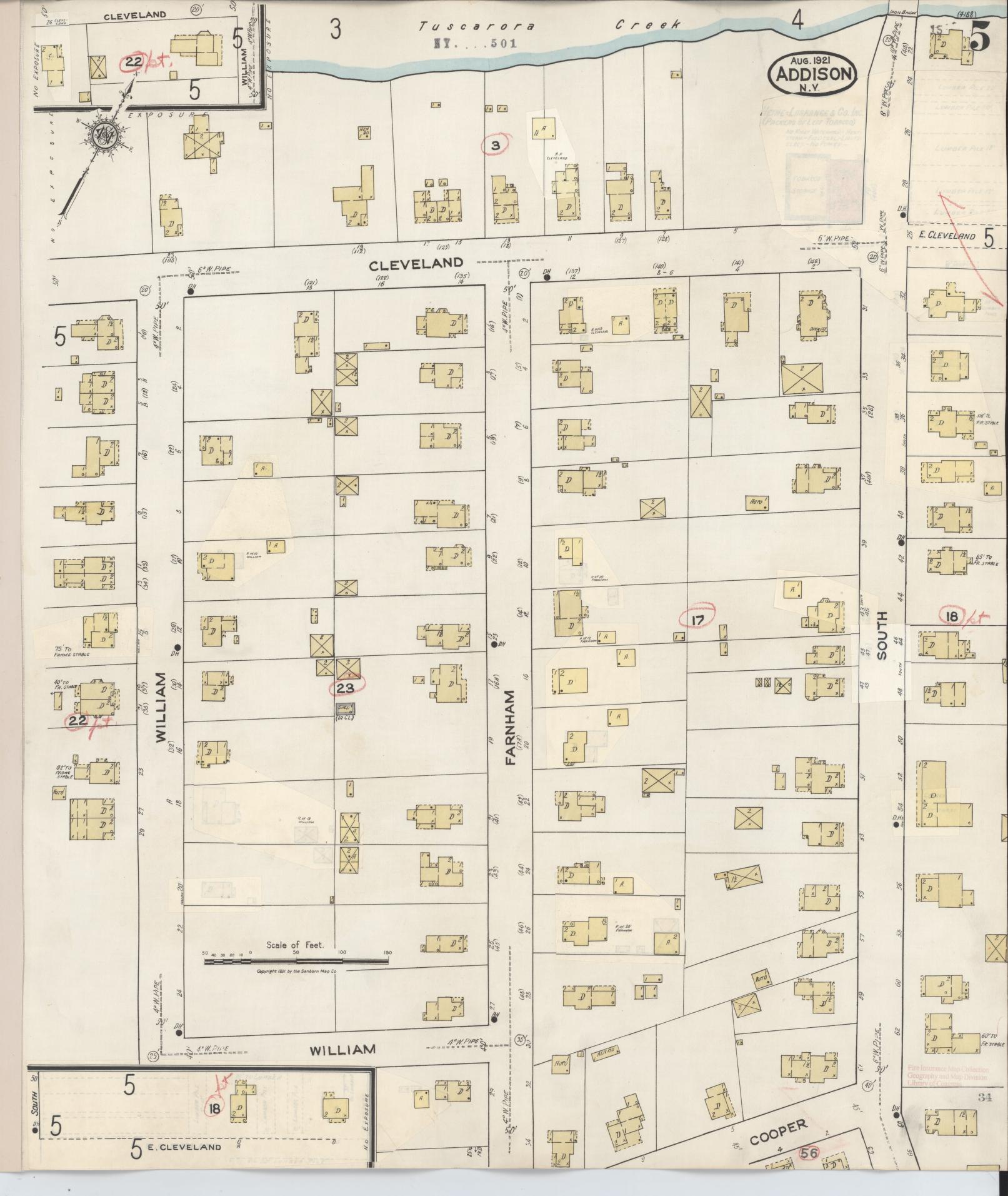 Sanborn Fire Insurance Map from Addison, Steuben County, New York (1945), Sheet #0005 - Complete Map Set gallery image, historic Sanborn map, vintage wall art, New York New York