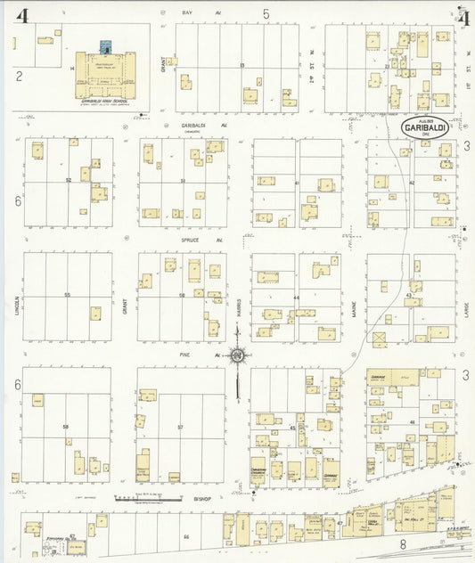 Sanborn Fire Insurance Map from Garibaldi, Tillamook County, Oregon (1929), Sheet #0004 - Historic Sanborn Fire Insurance Map Print, vintage old map wall art, antique decor, genealogy gift, Oregon Oregon map