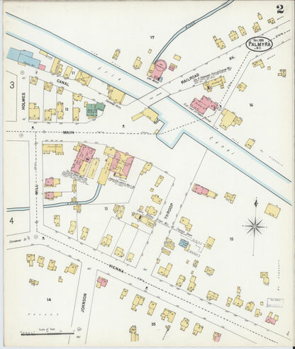 Sanborn Fire Insurance Map from Palmyra, Wayne County, New York (1899), Sheet #0002 - Complete Map Set gallery image, historic Sanborn map, vintage wall art, New York New York