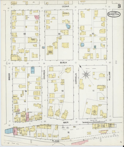 Sanborn Fire Insurance Map from Boonton, Morris County, New Jersey (1892), Sheet #0003 - Historic Sanborn Fire Insurance Map Print, vintage old map wall art, antique decor, genealogy gift, New Jersey New Jersey map