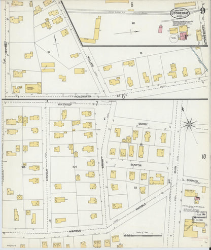 Sanborn Fire Insurance Map from Stoneham, Middlesex County, Massachusetts (1903), Sheet #0009 - Complete Map Set gallery image, historic Sanborn map, vintage wall art, Massachusetts Massachusetts