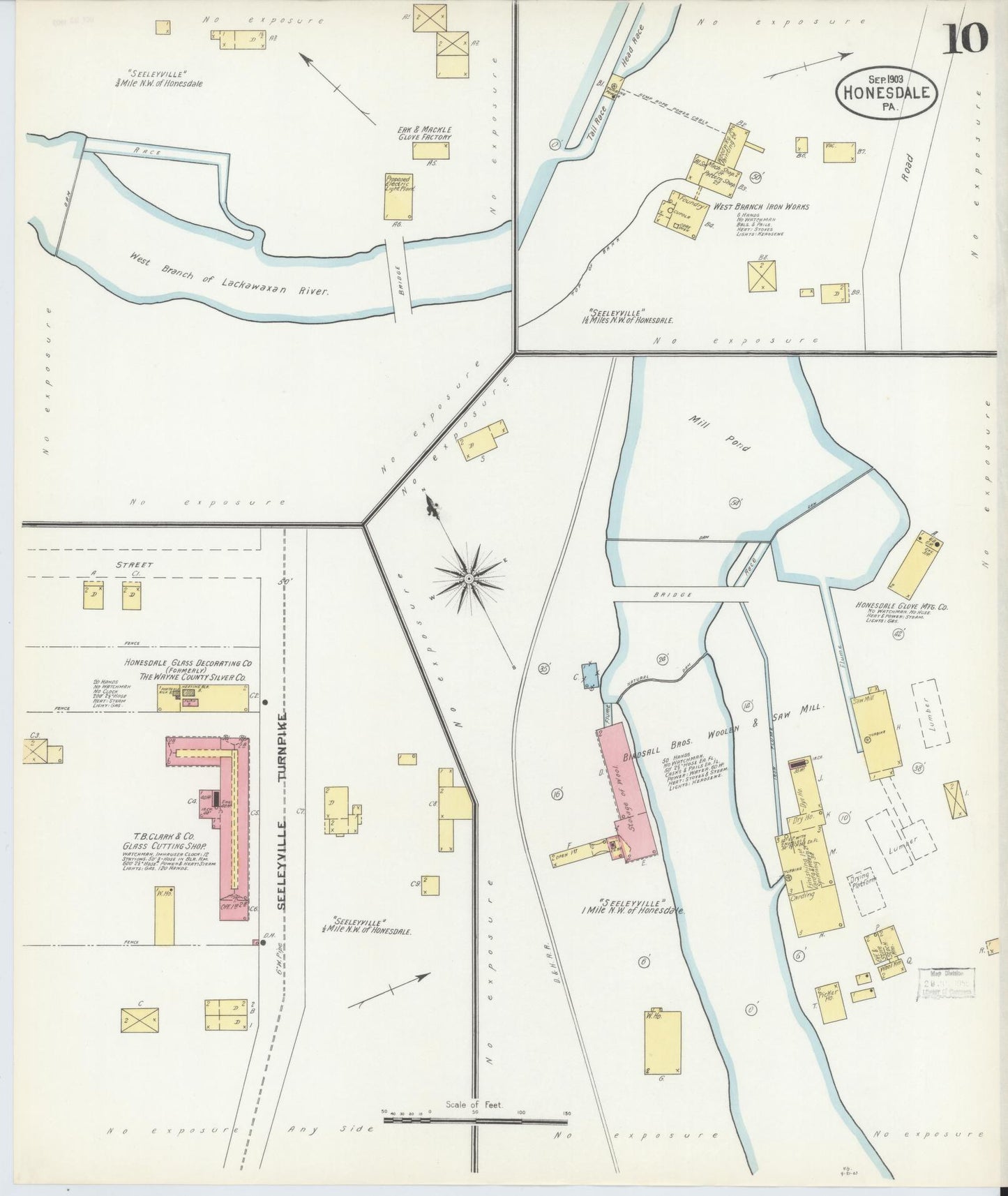 Sanborn Fire Insurance Map from Honesdale, Wayne County, Pennsylvania (1903), Sheet #0010 - Historic Sanborn Fire Insurance Map Print, vintage old map wall art, antique decor, genealogy gift, Pennsylvania Pennsylvania map