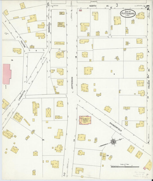 Sanborn Fire Insurance Map from Pittsburg, Camp County, Texas (1911), Sheet #0007 - Historic Sanborn Fire Insurance Map Print, vintage old map wall art, antique decor, genealogy gift, Texas Texas map
