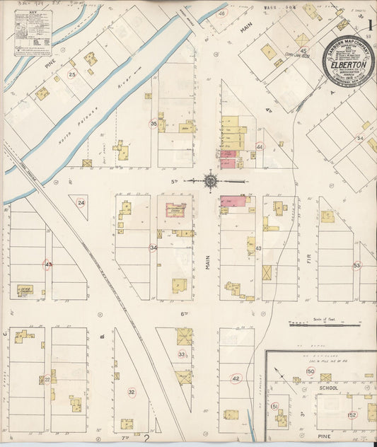 Sanborn Fire Insurance Map from Elberton, Whitman County, Washington (1929), Sheet #0001 - Complete Map Set gallery image, historic Sanborn map, vintage wall art, Washington Washington