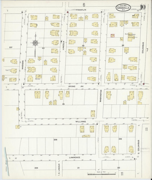 Sanborn Fire Insurance Map from Granville, Washington County, New York (1912), Sheet #0010 - Historic Sanborn Fire Insurance Map Print, vintage old map wall art, antique decor, genealogy gift, New York New York map