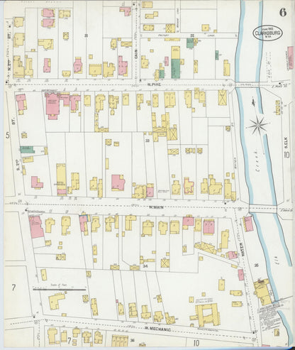Sanborn Fire Insurance Map from Clarksburg, Harrison County, West Virginia (1902), Sheet #0006 - Complete Map Set gallery image, historic Sanborn map, vintage wall art, West Virginia West Virginia