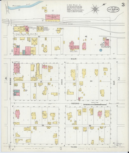 Sanborn Fire Insurance Map from Le Sueur, Le Sueur County, Minnesota (1902), Sheet #0003 - Historic Sanborn Fire Insurance Map Print, vintage old map wall art, antique decor, genealogy gift, Minnesota Minnesota map