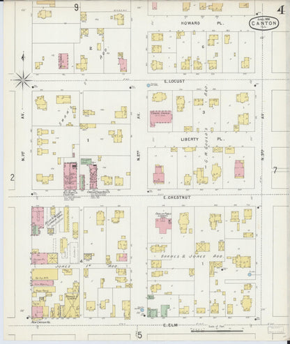 Sanborn Fire Insurance Map from Canton, Fulton County, Illinois (1896), Sheet #0004 - Complete Map Set gallery image, historic Sanborn map, vintage wall art, Illinois Illinois