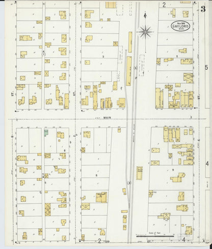Sanborn Fire Insurance Map from Gaylord, Otsego County, Michigan (1898), Sheet #0003 - Complete Map Set gallery image, historic Sanborn map, vintage wall art, Michigan Michigan