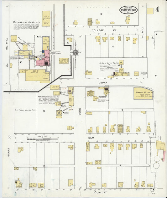 Sanborn Fire Insurance Map from Whitewright, Grayson County, Texas (1920), Sheet #0004 - Historic Sanborn Fire Insurance Map Print, vintage old map wall art, antique decor, genealogy gift, Texas Texas map