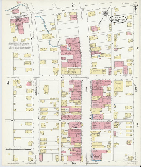 Sanborn Fire Insurance Map from Reynoldsville, Jefferson County, Pennsylvania (1912), Sheet #0003 - Historic Sanborn Fire Insurance Map Print, vintage old map wall art, antique decor, genealogy gift, Pennsylvania Pennsylvania map