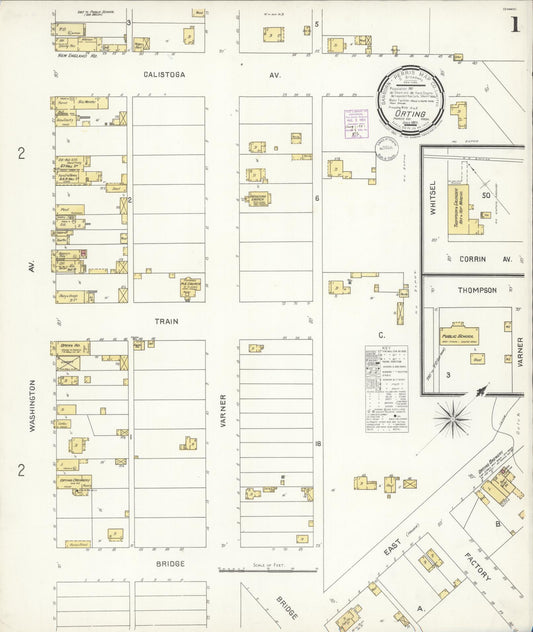 Sanborn Fire Insurance Map from Orting, Pierce County, Washington (1901), Sheet #0001 - Complete Map Set gallery image, historic Sanborn map, vintage wall art, Washington Washington