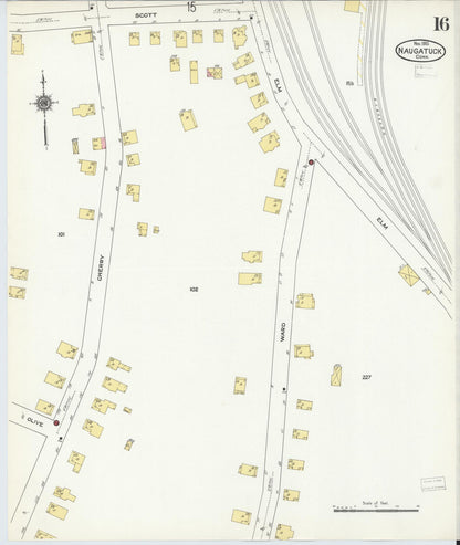 Sanborn Fire Insurance Map from Naugatuck, New Haven County, Connecticut (1910), Sheet #0016 - Complete Map Set gallery image, historic Sanborn map, vintage wall art, Connecticut Connecticut