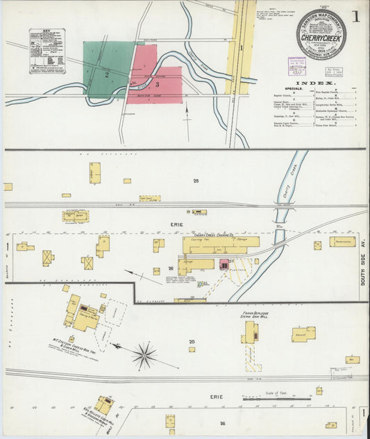 Sanborn Fire Insurance Map from Cherry Creek, Chautauqua County, New York. (1904) – Historic Sanborn Fire Insurance Map Print