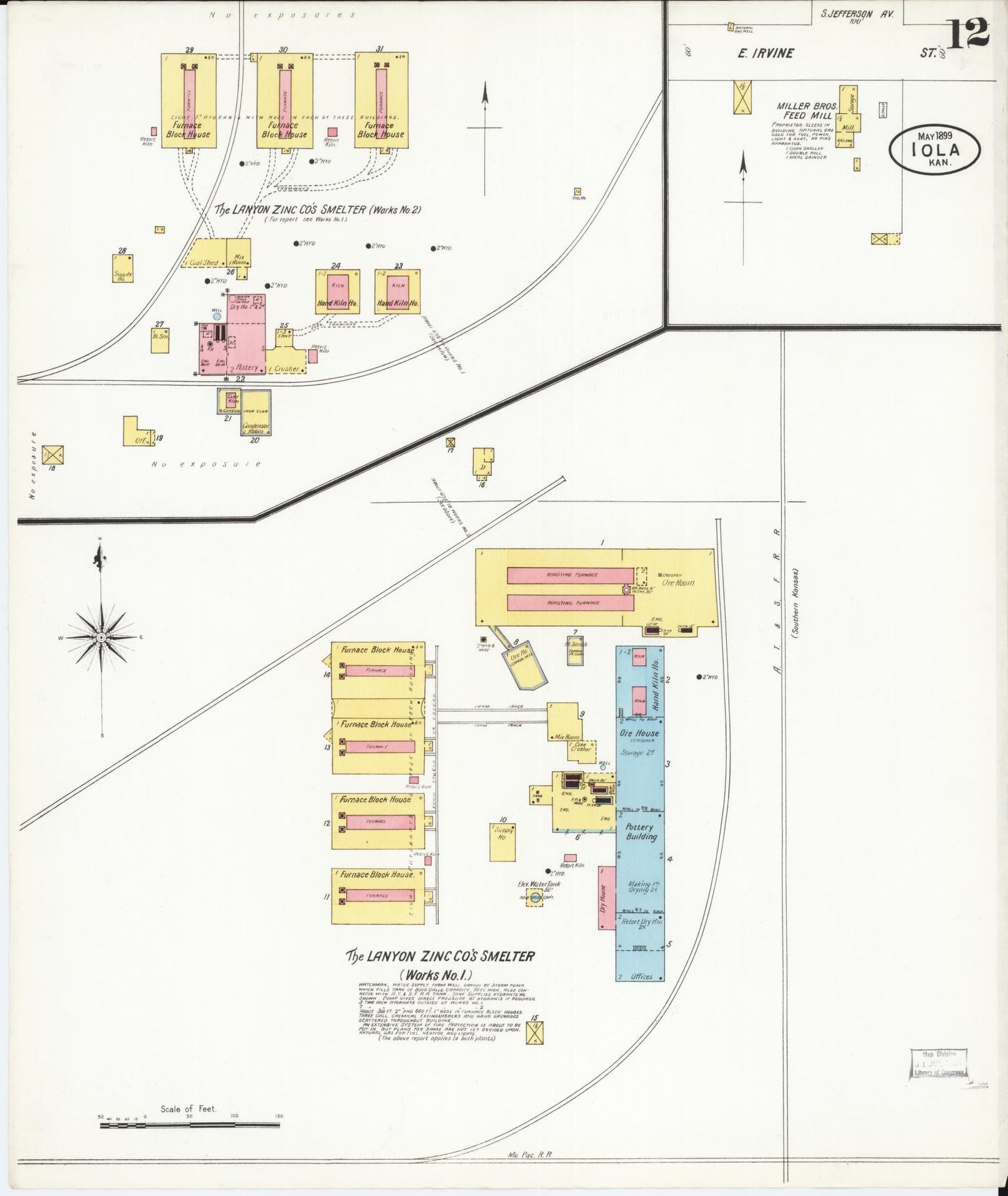 Sanborn Fire Insurance Map from Iola, Allen County, Kansas (1899), Sheet #0012 - Complete Map Set gallery image, historic Sanborn map, vintage wall art, Kansas Kansas