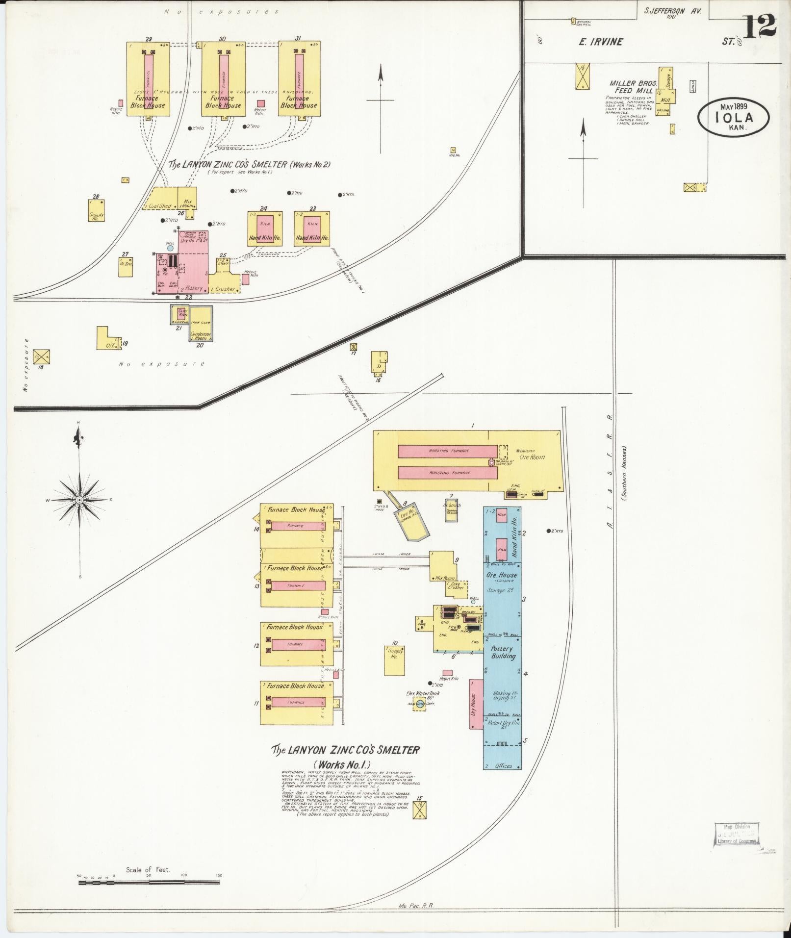 Sanborn Fire Insurance Map from Iola, Allen County, Kansas (1899), Sheet #0012 - Complete Map Set gallery image, historic Sanborn map, vintage wall art, Kansas Kansas