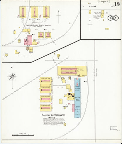 Sanborn Fire Insurance Map from Iola, Allen County, Kansas (1899), Sheet #0012 - Complete Map Set gallery image, historic Sanborn map, vintage wall art, Kansas Kansas