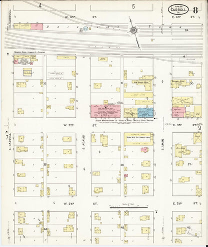 Sanborn Fire Insurance Map from Carroll, Carroll County, Iowa (1915), Sheet #0008 - Historic Sanborn Fire Insurance Map Print