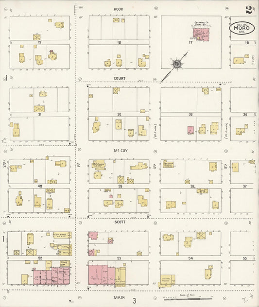 Sanborn Fire Insurance Map from Moro, Sherman County, Oregon (1910), Sheet #0002 - Historic Sanborn Fire Insurance Map Print, vintage old map wall art, antique decor, genealogy gift, Oregon Oregon map
